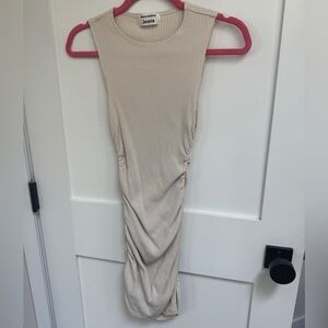 Reformation Beige Ribbed Knit Dress